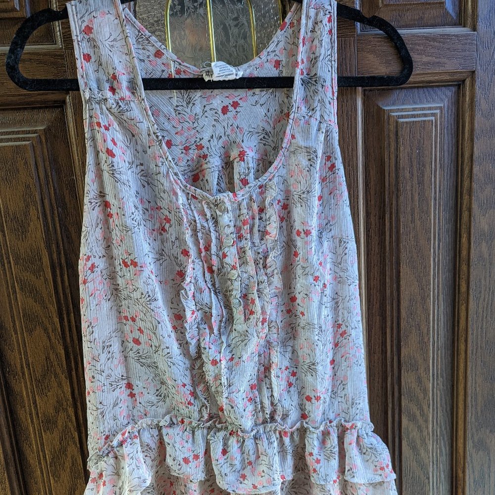 Myth Opaque Flowy Button Up Top